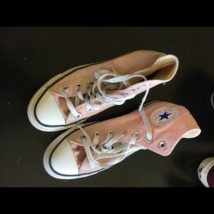 Light pink converse high tops